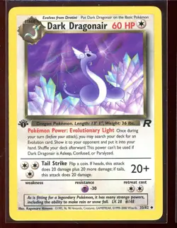 Dark Dragonair 33/82 Ex/NM Uncommon 1st Edition Team Rocket Pokemon - Image 3