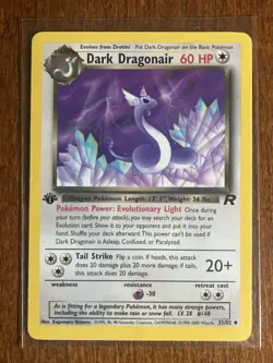 [LP+/NM] 2000 Pokemon Team Rocket Dark Dragonair 1st Edition #33/82 Uncommon - Image 1