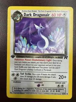 1st Edition Dark Dragonair 33/82 Team Rocket Set Pokemon Card 2000 WoTC LP+ - Image 1