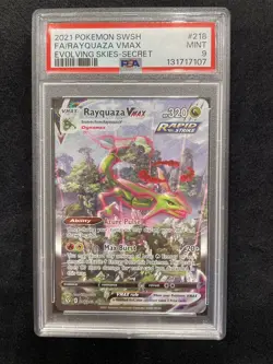 PSA 9 Rayquaza VMAX 218/203 Evolving Skies Alt Art Secret Rare Pokemon - Image 2