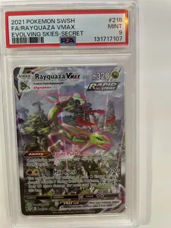PSA 9 Rayquaza VMAX 218/203 Evolving Skies Alt Art Secret Rare Pokemon - Image 5