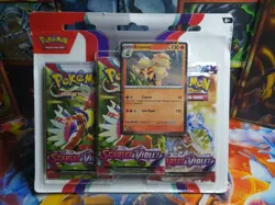 Pokemon TCG Scarlet and Violet Base Set 3 Pack Blister With Promo Arcanine - Image 1