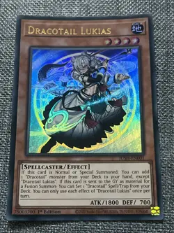 YuGiOh! Dracotail Lukias JUSH-EN001 Ultra Rare 1st Edition - Image 1