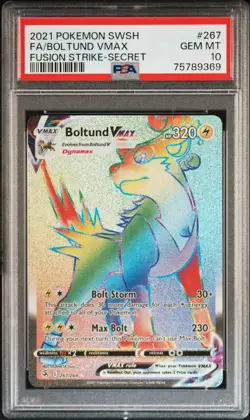 2021 POKEMON SWORD & SHIELD FUSION STRIKE FA/BOLTUND VMAX#267SECRET PSA 10 - Image 1