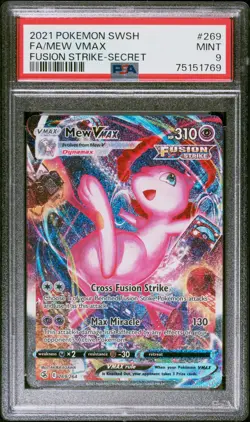 2021 Pokemon Sword & Shield Fusion Strike Mew VMAX Fa Secret PSA 9 #269 - Image 1