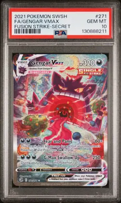 2021 Pokemon Sword & Shield Fusion Strike #271 Fa/Gengar Vmax PSA 10 Secret - Image 1