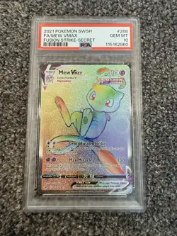 2021 POKEMON SWORD & SHIELD FUSION STRIKE #268FA/MEW VMAX FUSION STRIKE-SECRET - Image 1
