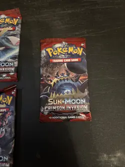 Lot Of 5 Pokemon Sun & Moon Crimson Invasion English Booster Trading Card Game - Image 3