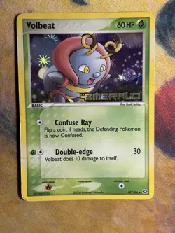 Volbeat 42/106 Ex Emerald Reverse Holo Foil Stamped Pokemon Card HP - Image 2