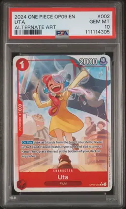 2024 ONE PIECE OP09 EMPERORS IN THE NEW WORLD #002 UTA ALTERNATE ART PSA 10 - Image 1