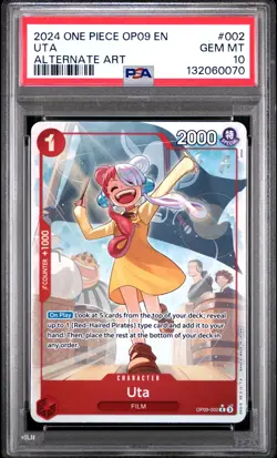 2024 ONE PIECE OP09-EMPERORS IN THE NEW WORLD ALTERNATE ART #002 UTA PSA 10 - Image 1
