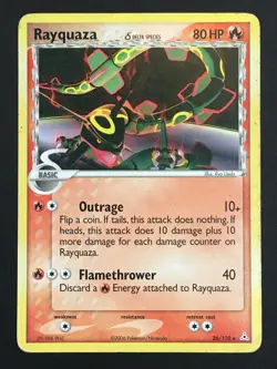 Pokemon TCG Rayquaza Delta Species 26/110 Holon Phantoms Regular Rare MP - Image 1