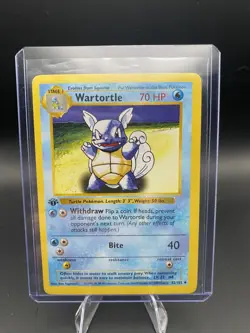 1999 1st Edition Shadowless Wartortle 42/102 LP Base Set TCG Pokemon Vintage - Image 1