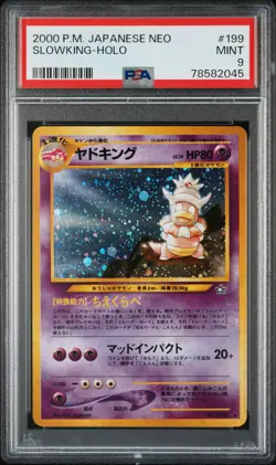 2000 POKEMON JPN NEO #199 SLOWKING-HOLO PSA 9 - Image 1