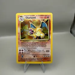 Pokemon TCG Charizard 4/102 Base Set Unlimited Holo Rare HP Vintage WOTC - Image 1