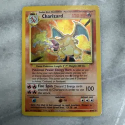 Pokemon TCG Charizard 4/102 Base Set Unlimited Holo Rare HP Vintage WOTC - Image 1