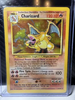 Pokemon TCG Charizard 4/102 Base Set Unlimited Holo Rare HP Vintage WOTC 1999 - Image 1