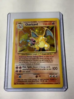 Pokemon TCG Charizard 4/102 Base Set Unlimited Holo Rare HP Vintage WOTC 1999 - Image 4