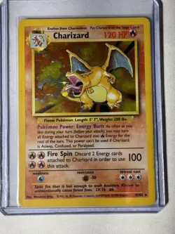 Pokemon TCG Charizard 4/102 Base Set Unlimited Holo Rare HP Vintage WOTC 1999 - Image 5