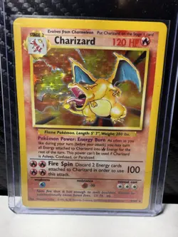 Pokemon TCG Charizard 4/102 Base Set Unlimited Holo Rare HP Vintage WOTC 1999 - Image 1