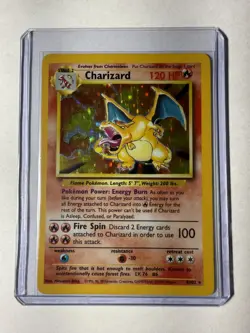 Pokemon TCG Charizard 4/102 Base Set Unlimited Holo Rare HP Vintage WOTC 1999 - Image 2