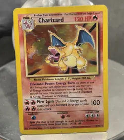 Pokemon TCG Charizard 4/102 Base Set Unlimited Holo Rare HP Vintage WOTC - Image 1