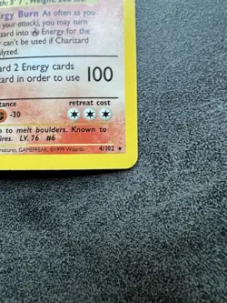 Pokemon TCG Charizard 4/102 Base Set Unlimited Holo Rare MP/HP Vintage WOTC - Image 5