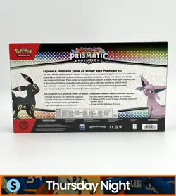 POKEMON PRISMATIC EVOLUTIONS ESPEON UMBREON PREMIUM FIGURE COLLECTION SEALED BOX - Image 2