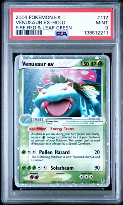 2004 POKEMON EX FIRE RED & LEAF GREEN VENUSAUR EX 112/112 HOLO PSA 9 - Image 1
