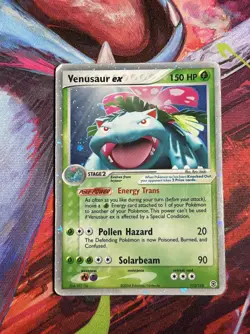 Venusaur ex 112/112 Holo Rare EX Fire Red & Leaf Green Pokemon Card - Image 1