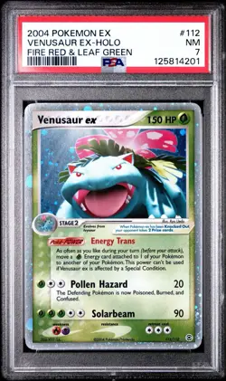 Pokemon 2004 Fire Red & Leaf Green Venusaur EX 112/112 PSA 7 - Image 1