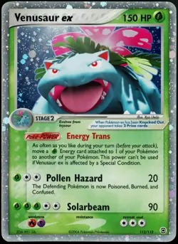 Venusaur ex 112/112 Holo Rare EX Fire Red & Leaf Green Pokemon Card - Image 1