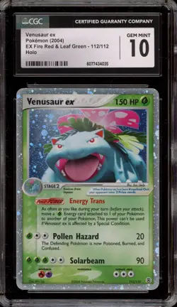 Pokemon Venusaur ex EX Fire Red & Leaf Green Holo Ultra Rare #112 CGC 10 - Image 1