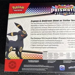 POKEMON PRISMATIC EVOLUTIONS PREMIUM FIGURE COLLECTION Umbreon Espeon Promo Box - Image 5