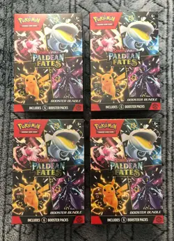 Pokemon Scarlet & Violet Paldean Fates Booster Bundle Lot of 4 Factory Sealed - Image 1