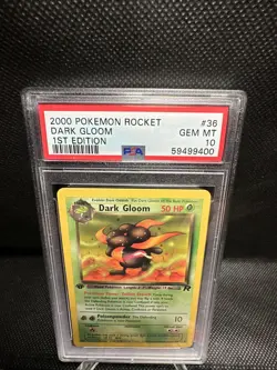 2000 Pokemon Rocket Dark Gloom 1st Edition #36 PSA GEM 💎 MINT 10 - Image 1