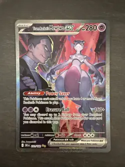 Team Rockets Mewtwo EX Holo Ultra Rare Card 213/182 Sv10: Destined Rivals (Mint) - Image 3