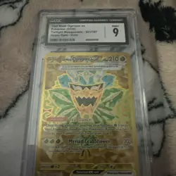 CGC 9 Teal Mask Ogerpon EX 221/167 Hyper Rare Pokemon Card - Image 1