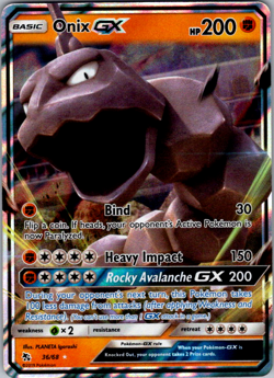Onix GX - 36/68 - Pokemon Hidden Fates Sun & Moon Ultra Rare Card NM - Image 1