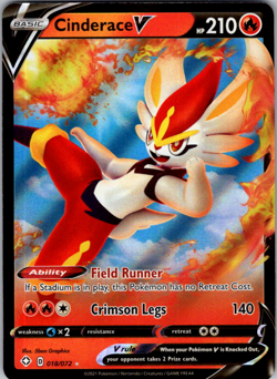 Cinderace V 018/072 - Pokemon Shining Fates Sword & Shield Ultra Rare Card NM - Image 1