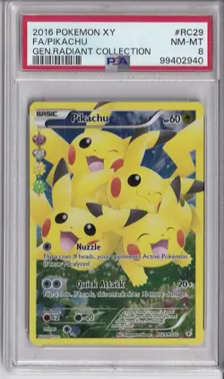 PSA 8 Pikachu RC29/RC32 Generations: Radiant Collection - Pokemon Card TCG - Image 1