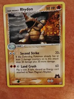 Pokemon Team Magma's Rhydon 22/95 Team Magma vs Team Aqua Rare Regular 80 HP - Image 1