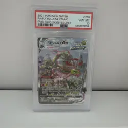 PSA 10 Rayquaza VMAX 218/203 Evolving Skies Alternate Art Secret Rare POKEMON - Image 1