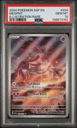 Mesprit 204/191 PSA 10 Surging Sparks Illustration Rare Pokemon 2024 GEM MINT - Image 1