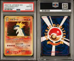2000 POKEMON JPN NEO PREM FILE #157 TYPHLOSION-HOLO PSA 10 - Image 3