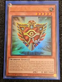 Yugioh Shield of the Millenium Dynasty INFO-EN003 Ultra Rare 1st Ed NM - Image 1