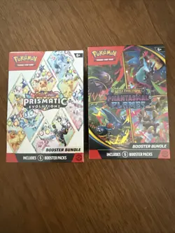 LOT OF 2 - Pokemon TCG Prismatic Evolutions & Phantasmal Flames Booster Bundle - Image 1