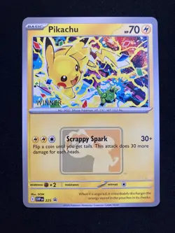 Pokemon Pikachu World Championships Celebration Event WINNER Promo SVP225 NM - Image 1