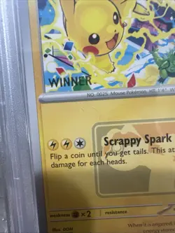 2025 POKEMON SVP PROMO WORLDS CELEBRATION TOURNAMENT WINNER #225 PIKACHU PSA 9 - Image 2