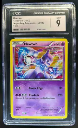 2013 Pokemon Black & White Legendary Treasures Mewtwo Holo #53/113 CGC 9 - Image 1